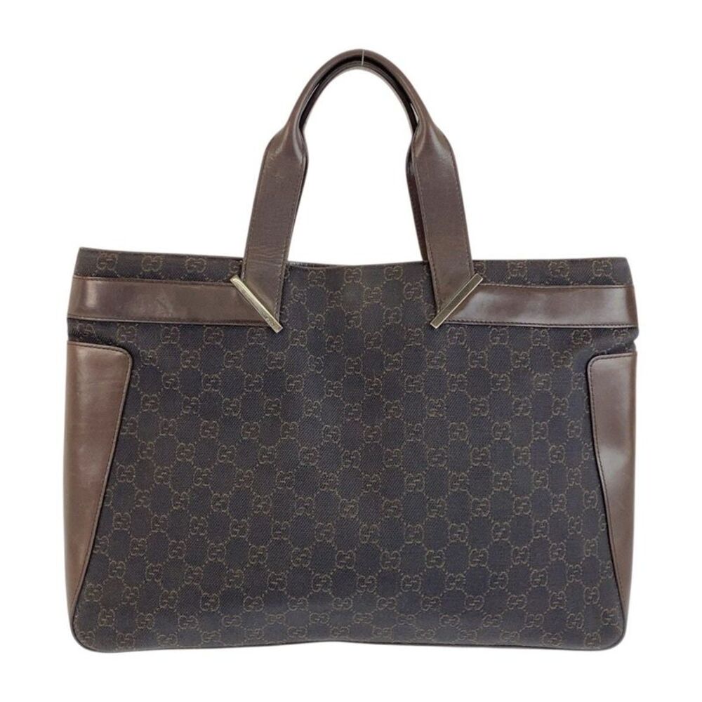 Gucci GG Canvas Leather Tote Bag